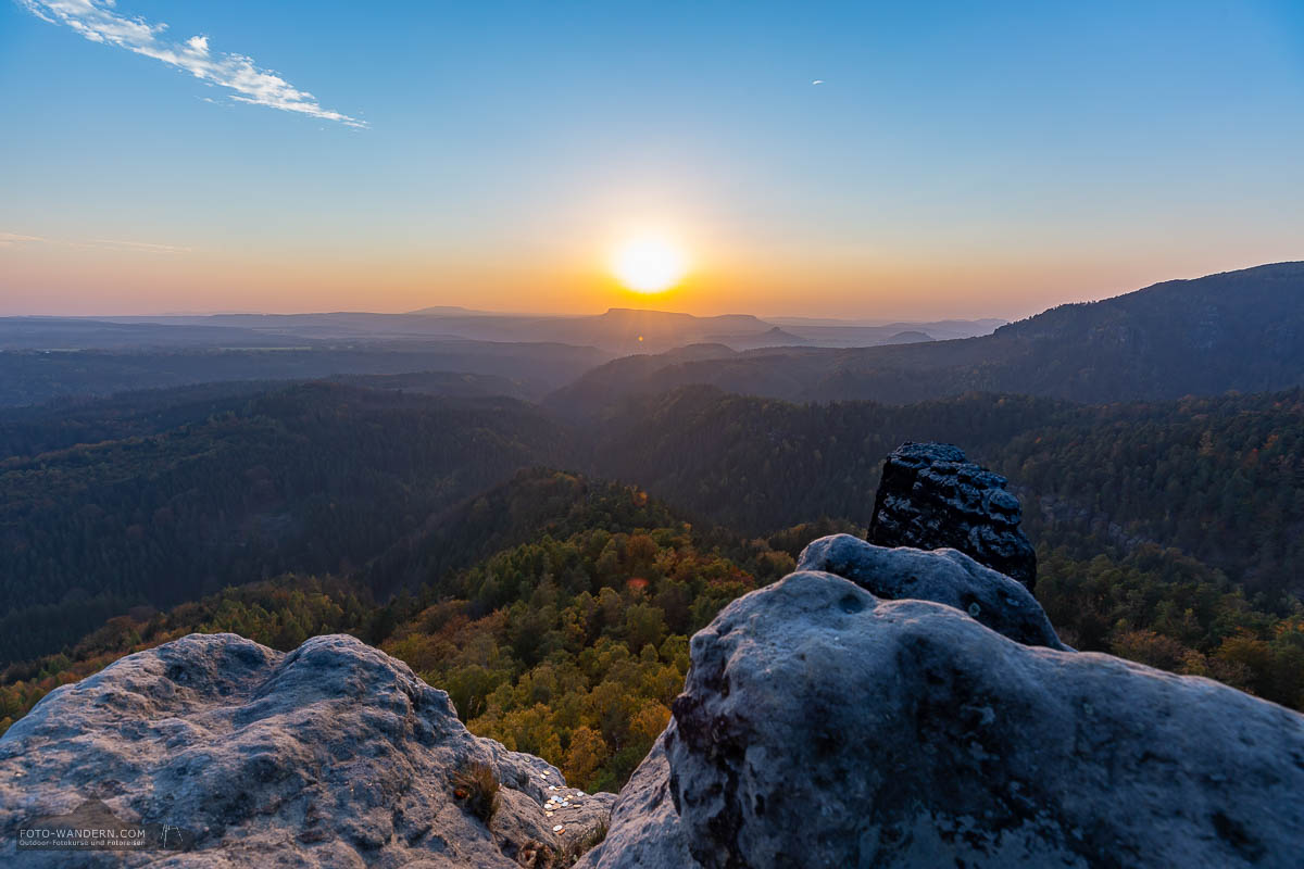 Sonnenuntergang In Der Bohmisch Sachsischen Schweiz Foto Wandern Com